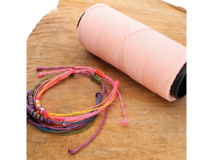 Knot-it! Light Pink - fir poliester cerat brazilia 1mm - bobina 144m