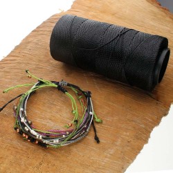 Knot-it! Black - fir poliester cerat brazilia 1mm - bobina 144m