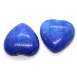 Cabochon inima 20x20mm [h01] albastru, set 2 buc.
