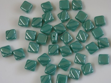 Margele sticla Cehia silky 6 mm, green turquoise (10 buc)