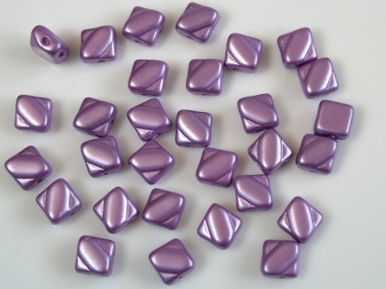 Margele sticla Cehia silky 6 mm, purple alabaster pastel lila (10 buc)
