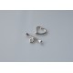 Inchizatoare toggle inimioara - pewter placat cu argint 8x8mm (1 set)