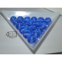Margele sticla presata rotunde 8mm, albastru transparent, 10 buc