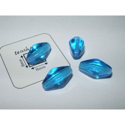 Margele sticla Cehia bicon 13 x 7 mm culoare albastru inchis clar(2 buc).