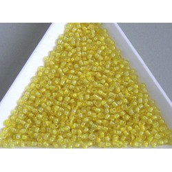 Toho R11-192, Inside-Color Crystal/Yellow Lined, 10g