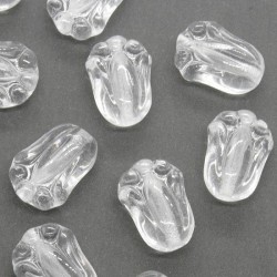 Margele Lalele 12x8mm Crystal - sticla presata Cehia (la58) - 10buc