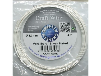 Griffin Craft Wire SP 1.0mm - sarma modelaj din cupru placat cu argint - 4m