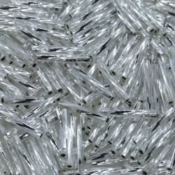 Miyuki TW2012-1 Crystal Silver Lined, Twisted Beads 2x12mm, 5g