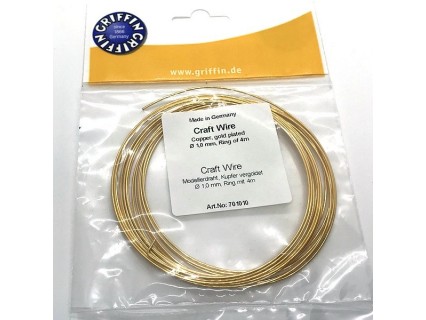 Griffin Craft Wire GP 1.0mm - sarma modelaj din cupru placat cu aur - 4m